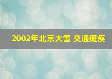 2002年北京大雪 交通瘫痪